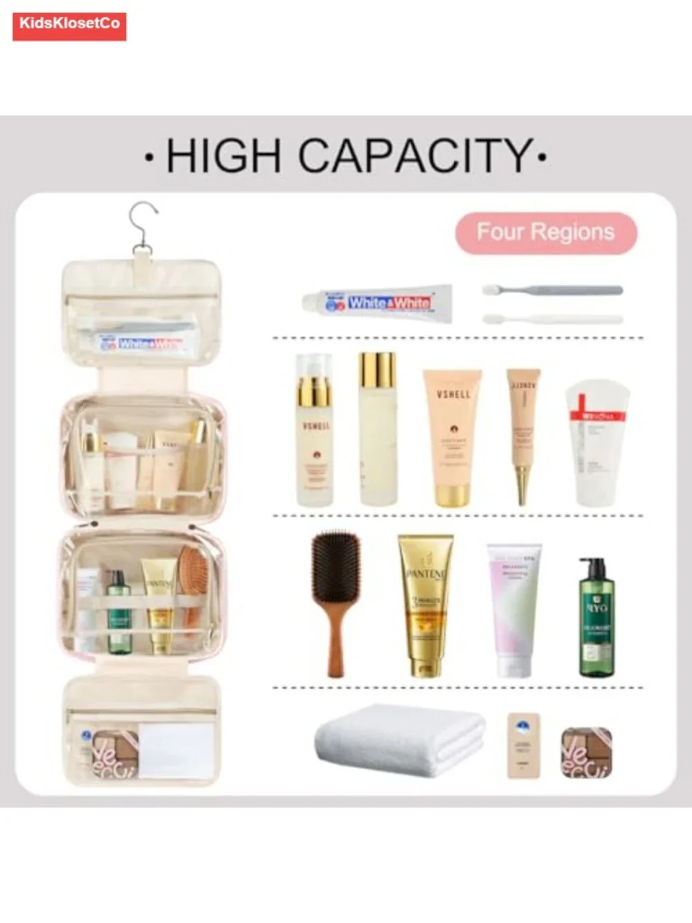 Travel Hanging Toiletry Bag & Makeup Bag with 360° Swivel Hook